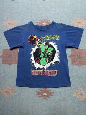 Vintage 90s graphic t shirt mortal kombat reptile promo RARE youth kids M/L?